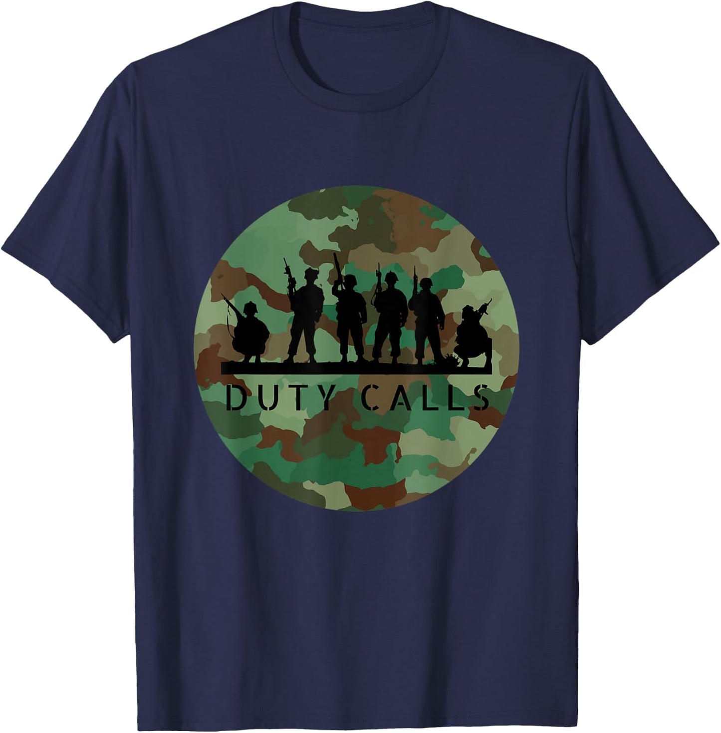 Duty Calls Cool Camouflage Soldier Figurines T-Shirt - T-Shirt | Navy