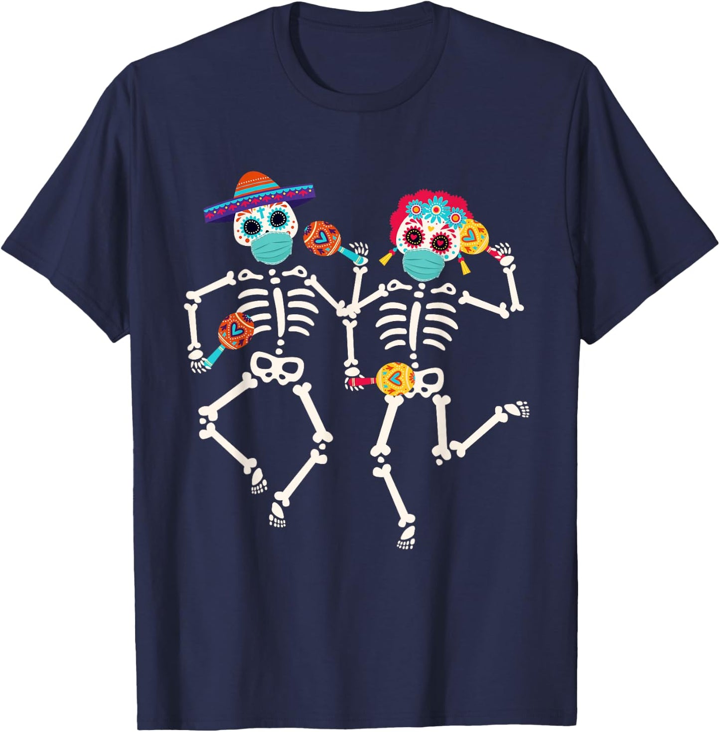 Dia De los Muertos Day of the Dead 2023 2024 Skull Dancing T-Shirt - T-Shirt | Navy