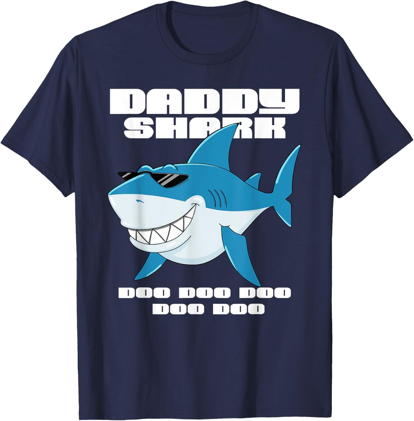 Daddy Shark shirt Funny Fathers Day Gift Kids dad T-Shirt - T-Shirt | Navy