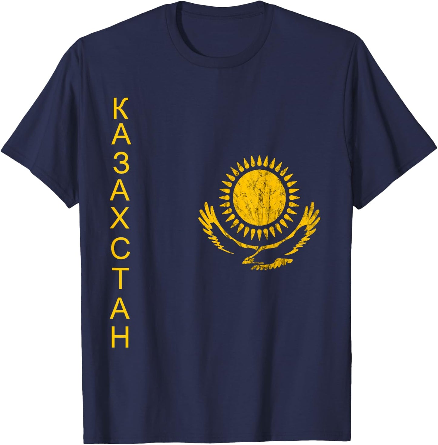Kazakh Eagle Kazakhstan Flag Roots Kazakh Pride T-Shirt - T-Shirt | Navy
