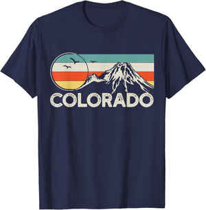 Colorado Hiking/Retro T-Shirt - T-Shirt | Navy