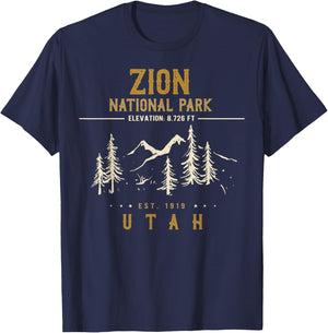 Zion National Park Shirt, US Nationalpark In Utah T-Shirt - T-Shirt | Navy