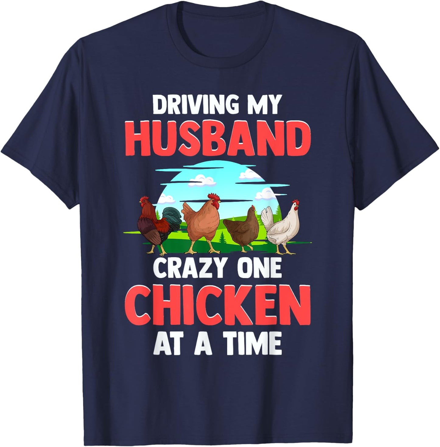 Crazy Chicken Lady Shirt Chicken Shirts Funny T-Shirt - T-Shirt | Navy