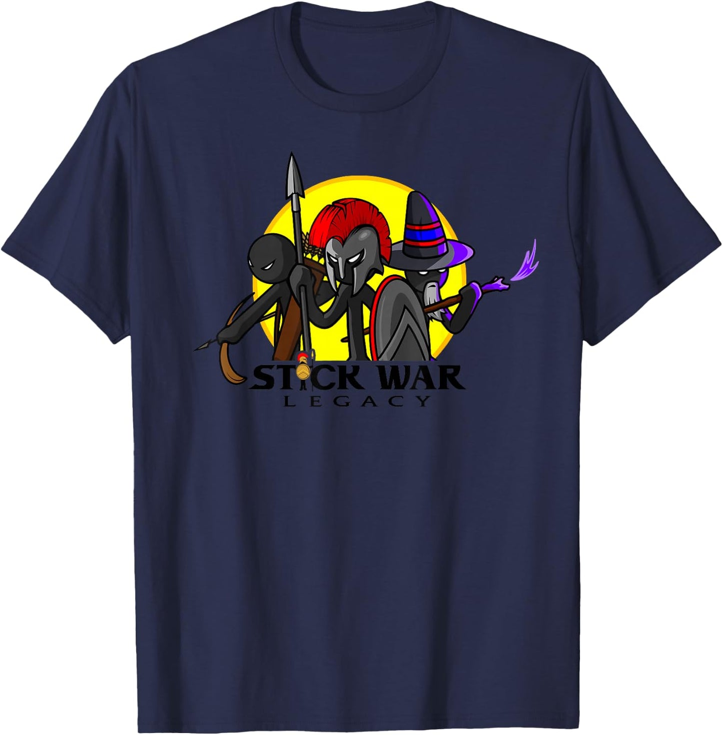 Stick War: Legacy - 3 in The Sun - Spearton First T-Shirt - T-Shirt | Navy
