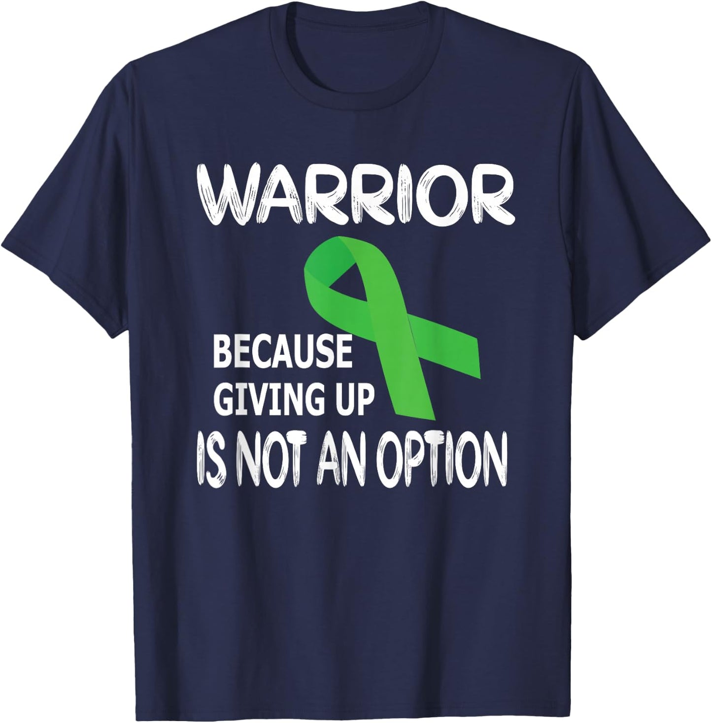Traumatic Brain Injury Warrior | Green Ribbon TBI Month T-Shirt - T-Shirt | Navy