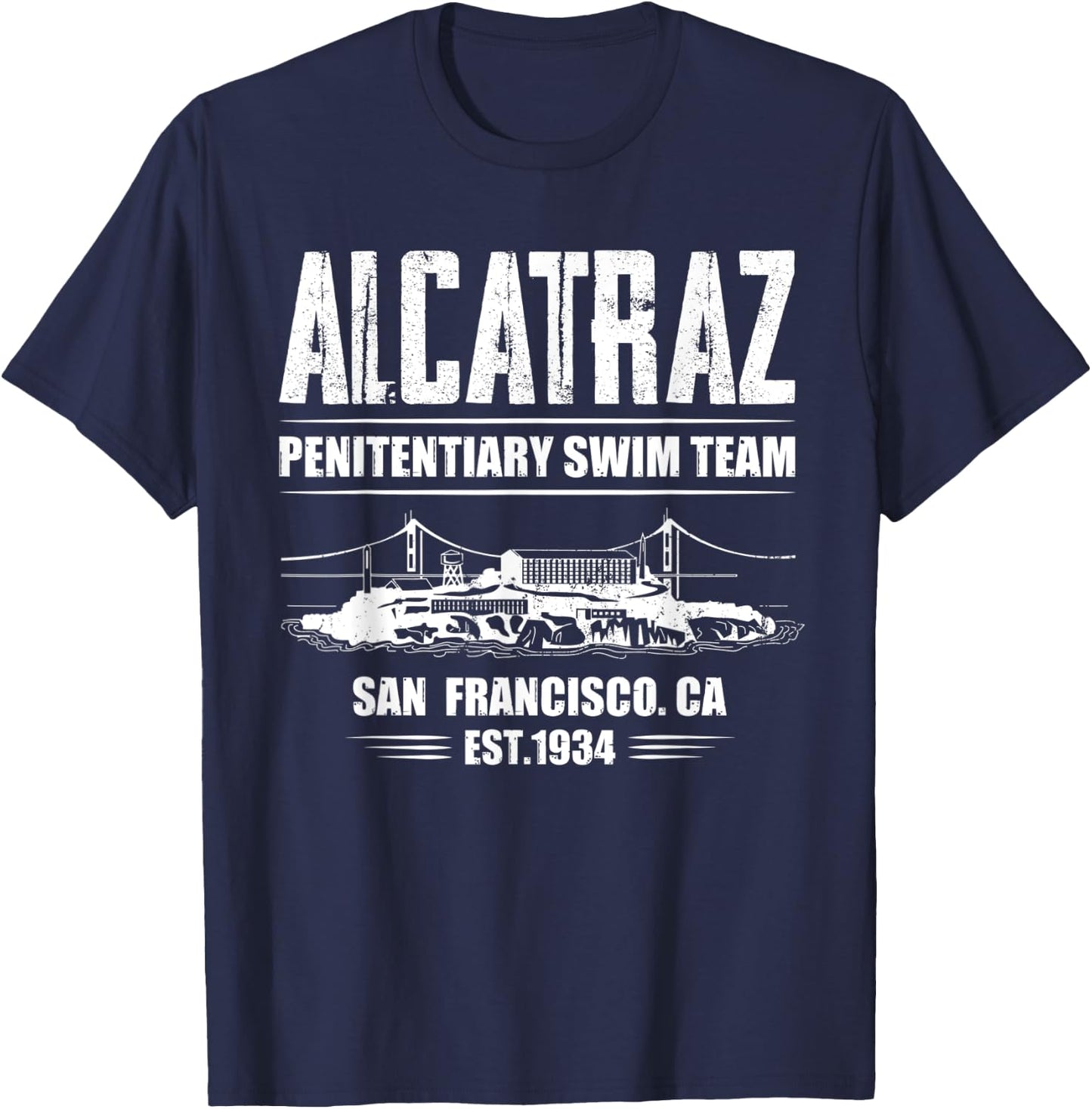 Alcatraz Penitentiary Swim Team T-Shirt - T-Shirt | Navy