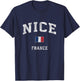 Nice France Vintage Athletic Sports Design T-Shirt - T-Shirt | Navy