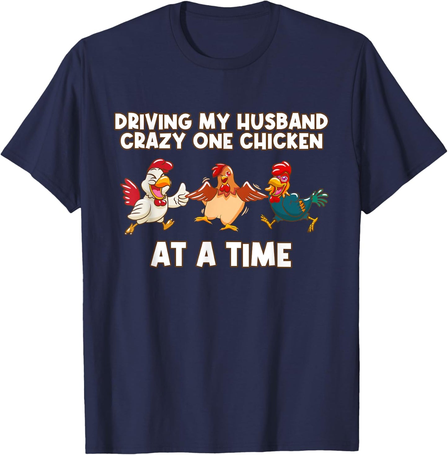 Crazy Chicken Funny Lady Gifts for Chicken Lovers T-Shirt - T-Shirt | Navy