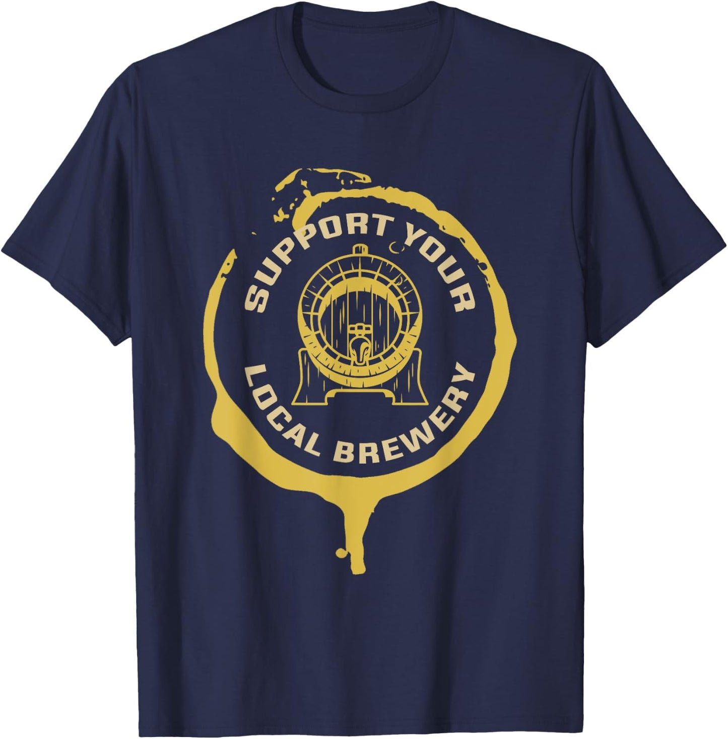 Support Your Local Brewery Craft Beer T-Shirt - T-Shirt | Navy