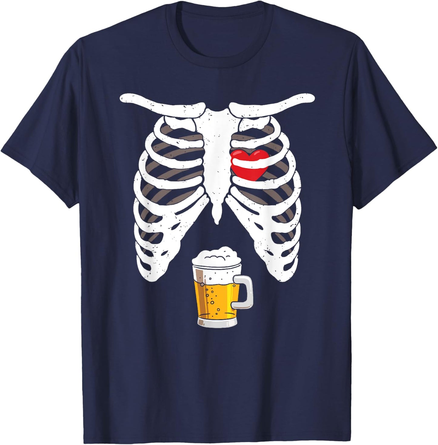 Pregnancy Announcement For Dad Shirt Pregnant Skeleton T-Shirt - T-Shirt | Navy