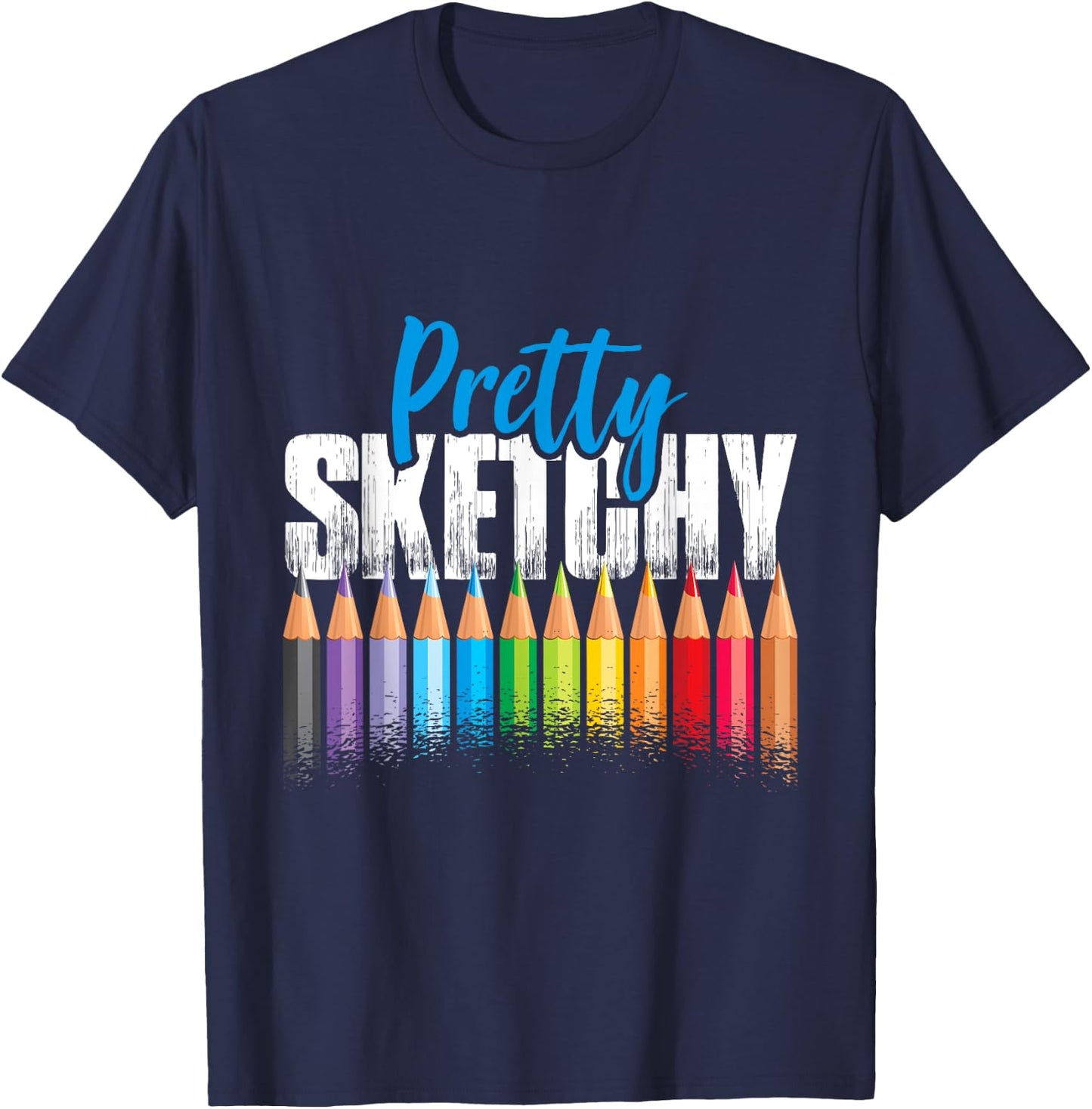 Pretty Sketchy Art T-Shirt - T-Shirt | Navy