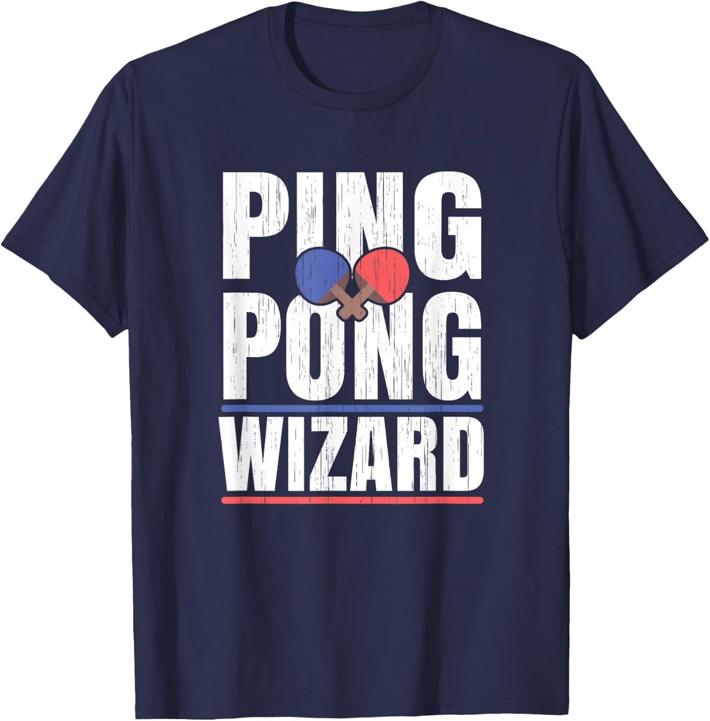 Ping Pong Wizard Player Champion Office Table Tennis T-Shirt - T-Shirt | Navy