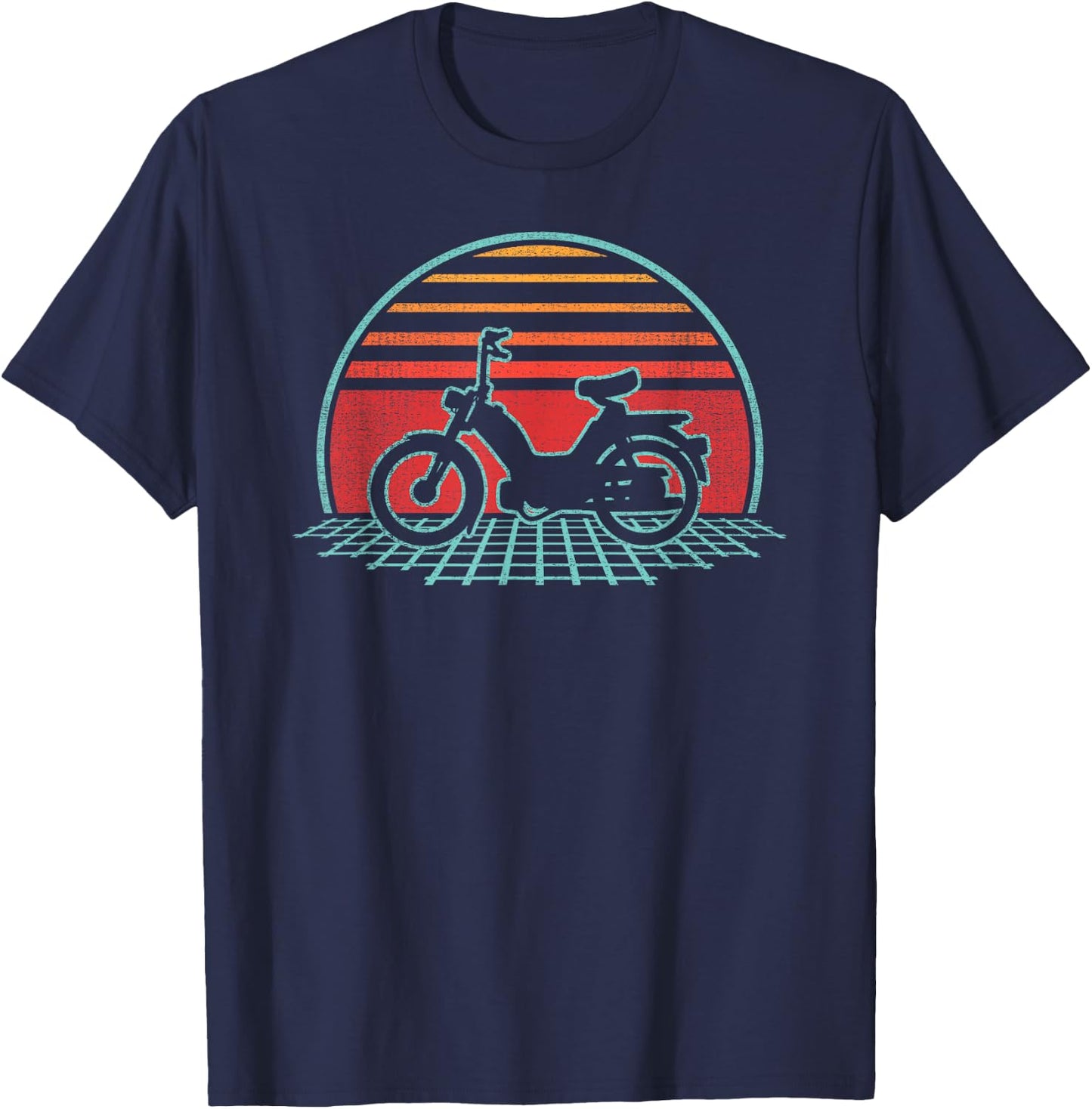 Moped Retro 80s Style T-Shirt - T-Shirt | Navy