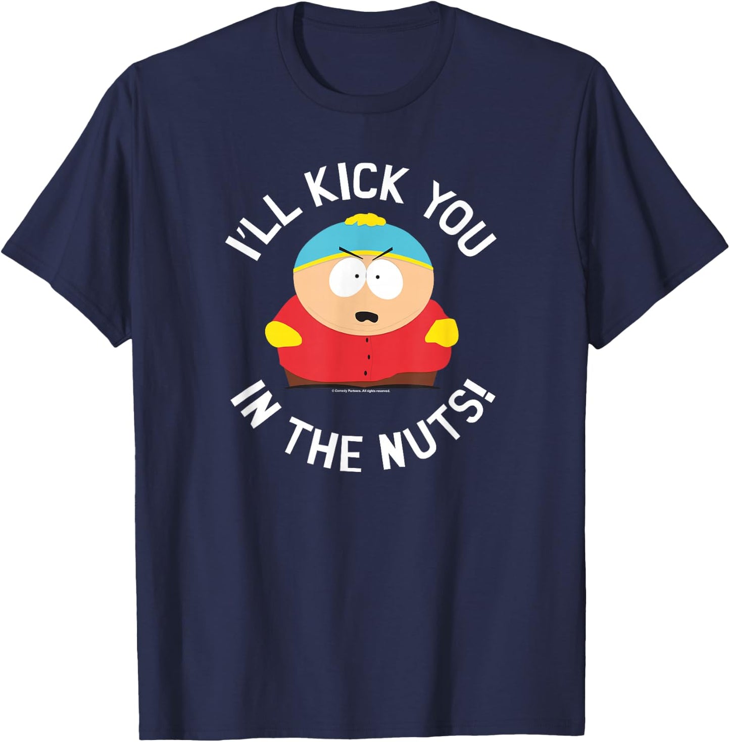 South Park Cartman Kick You in The Nuts T-Shirt - T-Shirt | Navy