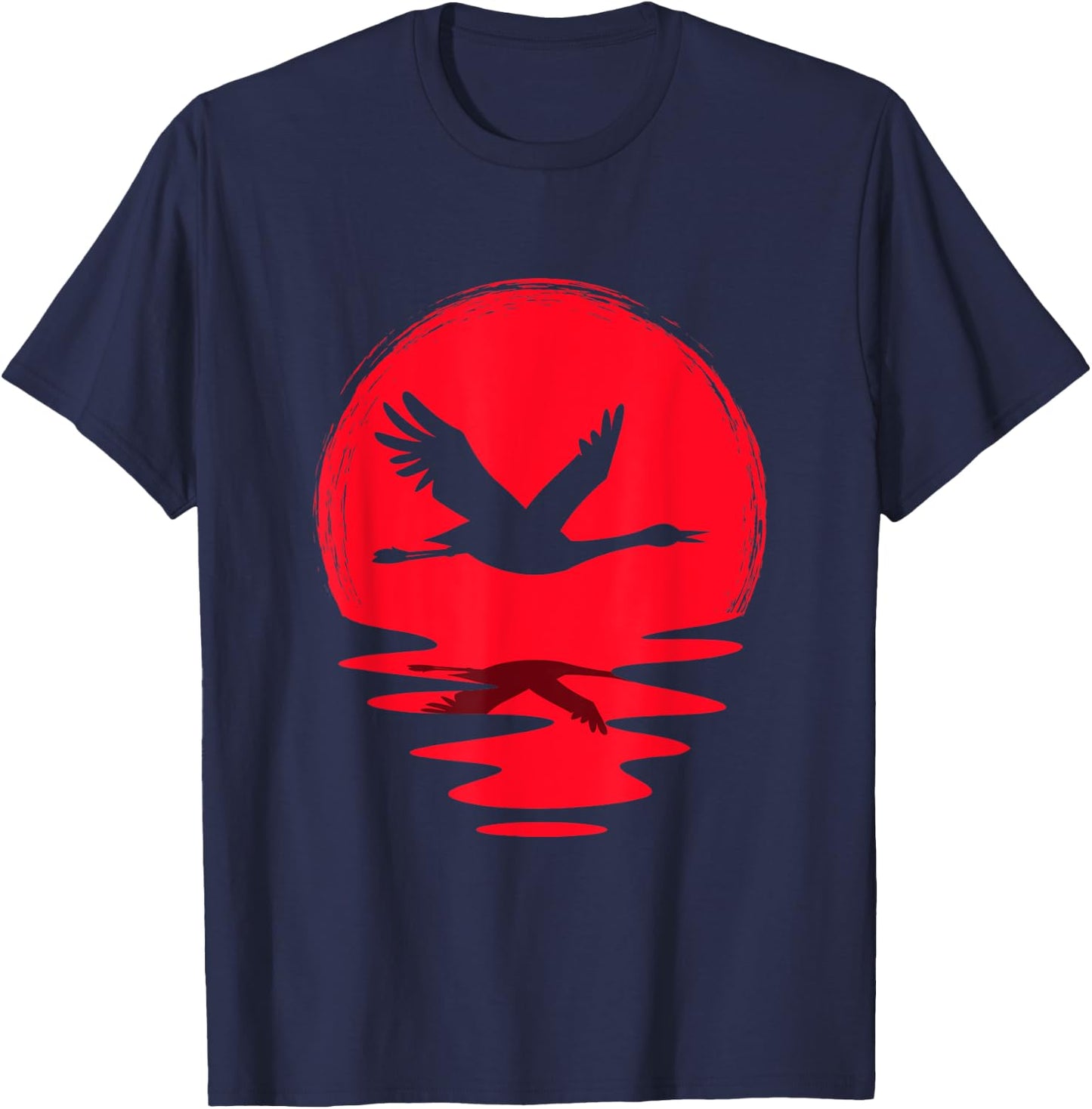 Common Crane Nature Origami Birdie Animal Cute Lover Bird T-Shirt - T-Shirt | Navy
