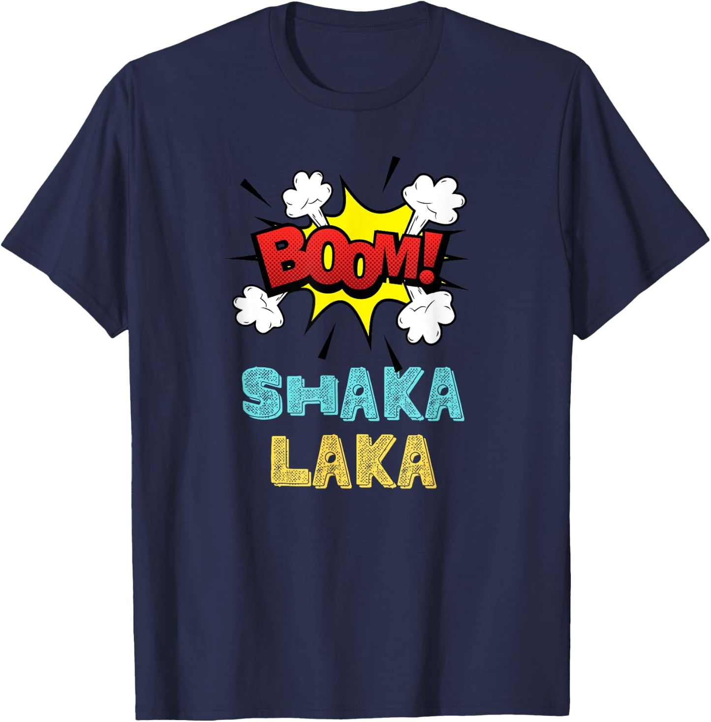 Crazy Nemesh Boom Shakalaka Funny Comics Vibes Aloha Hawaiian Greeting - Men's Surfing Hawaiian Father's Day - Black, Small T-Shirt - T-Shirt | Navy