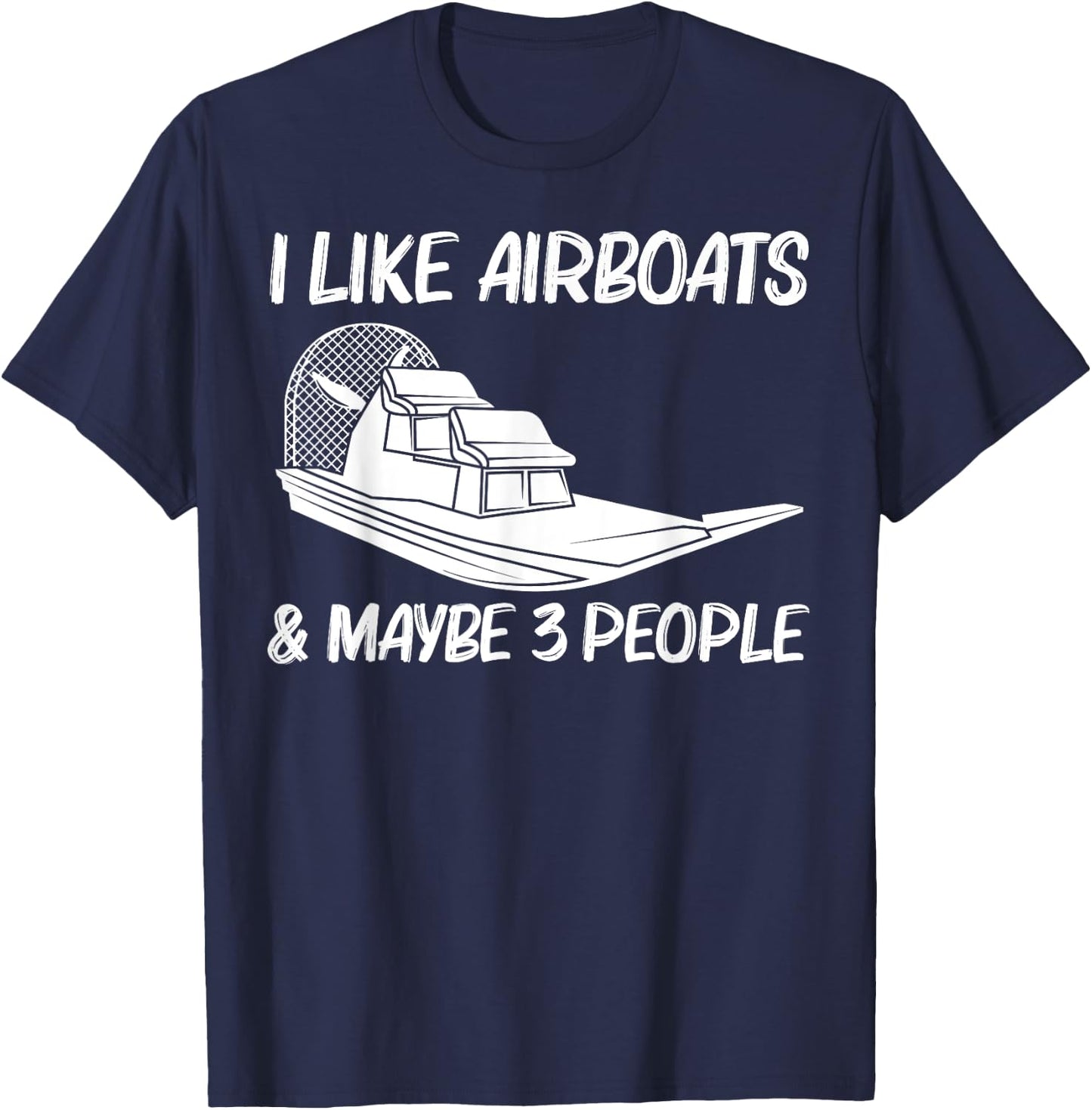Cool Airboat Gift Women Airboat Racing Aircraft Boat T-Shirt - T-Shirt | Navy