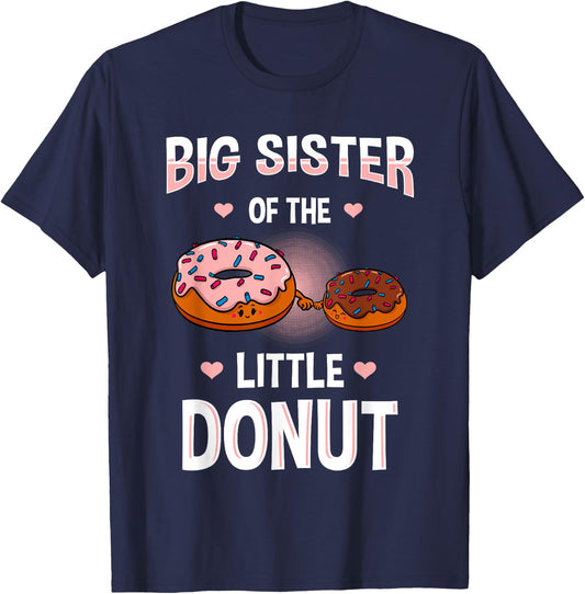 Big Sister Of The Little Donut Gender Reveal Announcement T-Shirt - T-Shirt | Navy