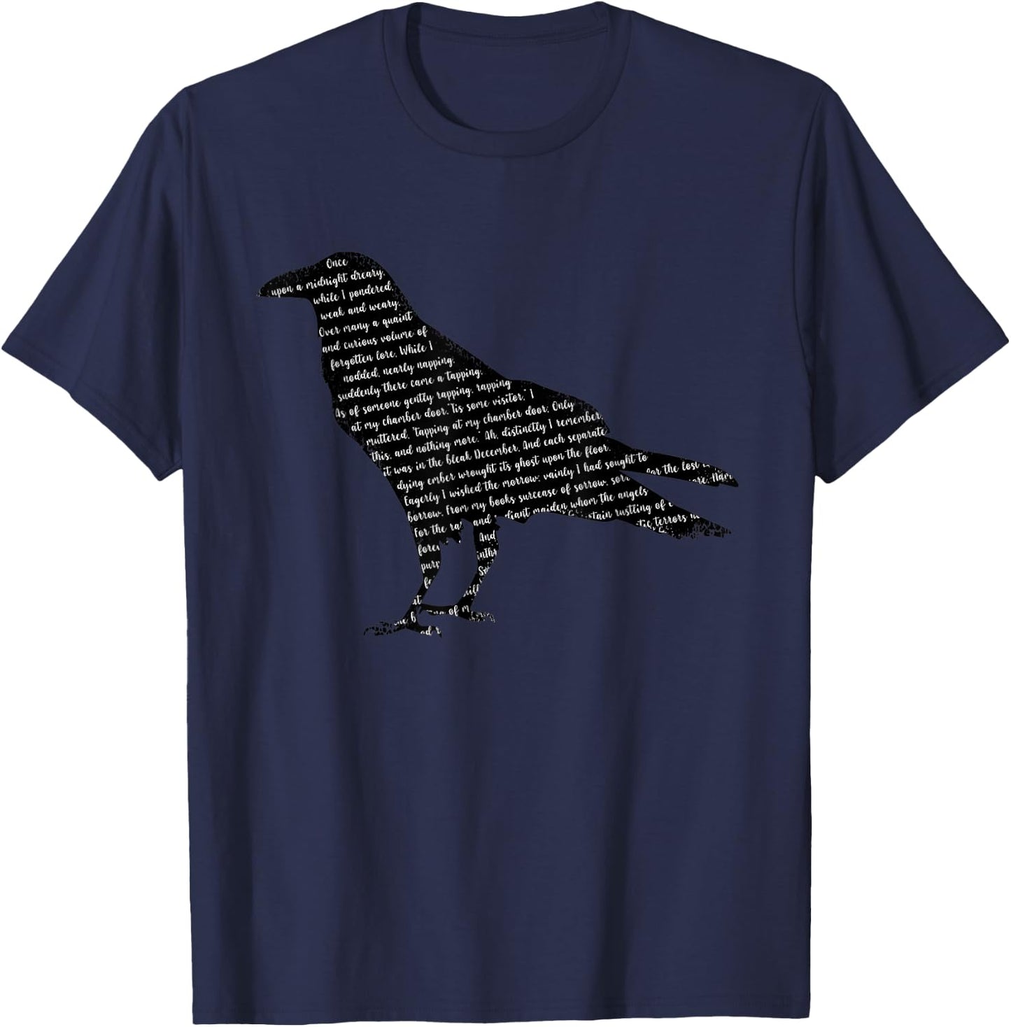 Edgar Allen Poe Nevermore Quoth The Raven T-Shirt - T-Shirt | Navy