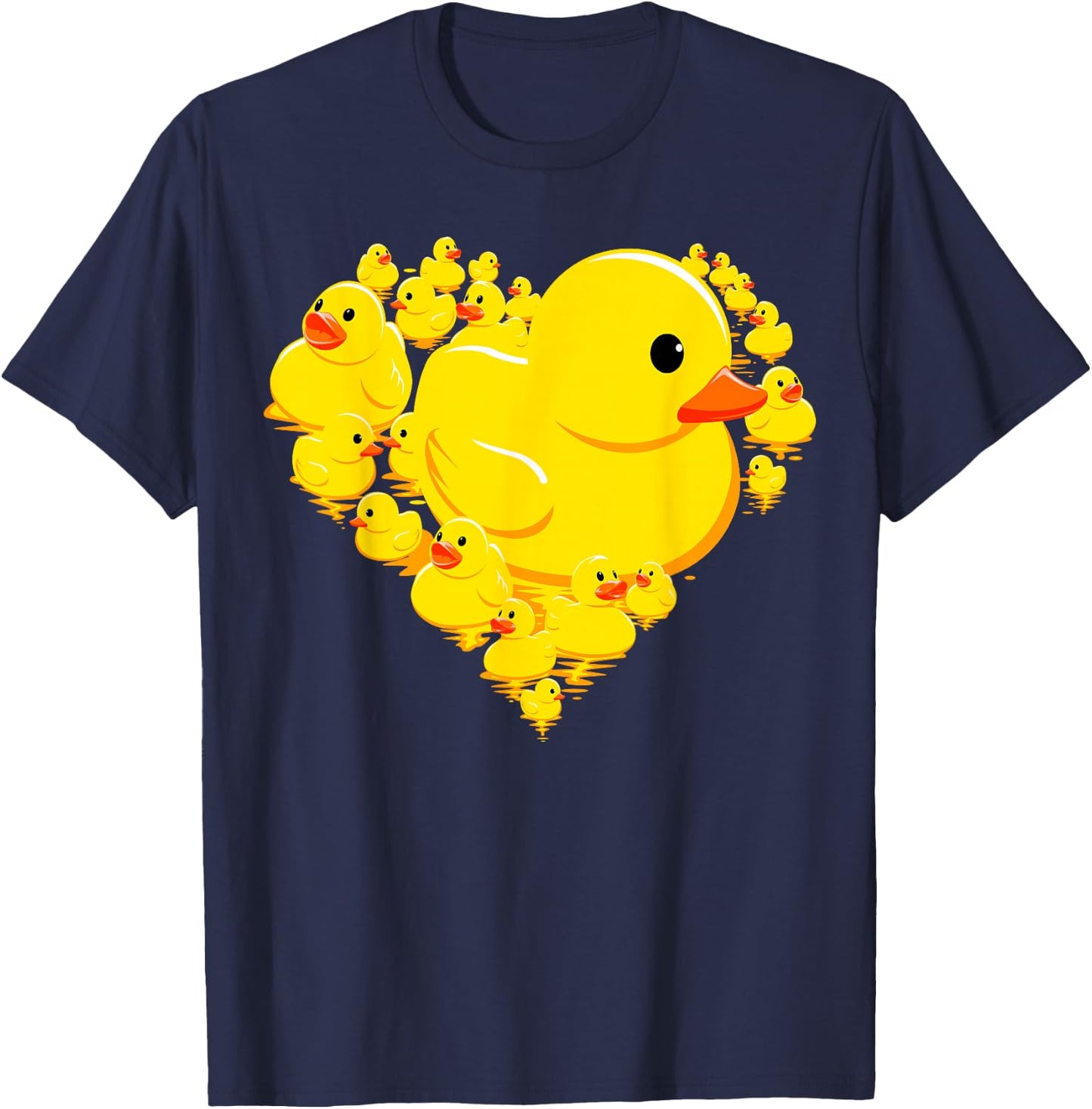 Funny Rubber Duck Hearts Quack Ducky Valentine's Day Gifts T-Shirt - T-Shirt | Navy