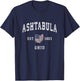 Ashtabula Ohio OH Vintage American Flag Sports Design T-Shirt - T-Shirt | Navy