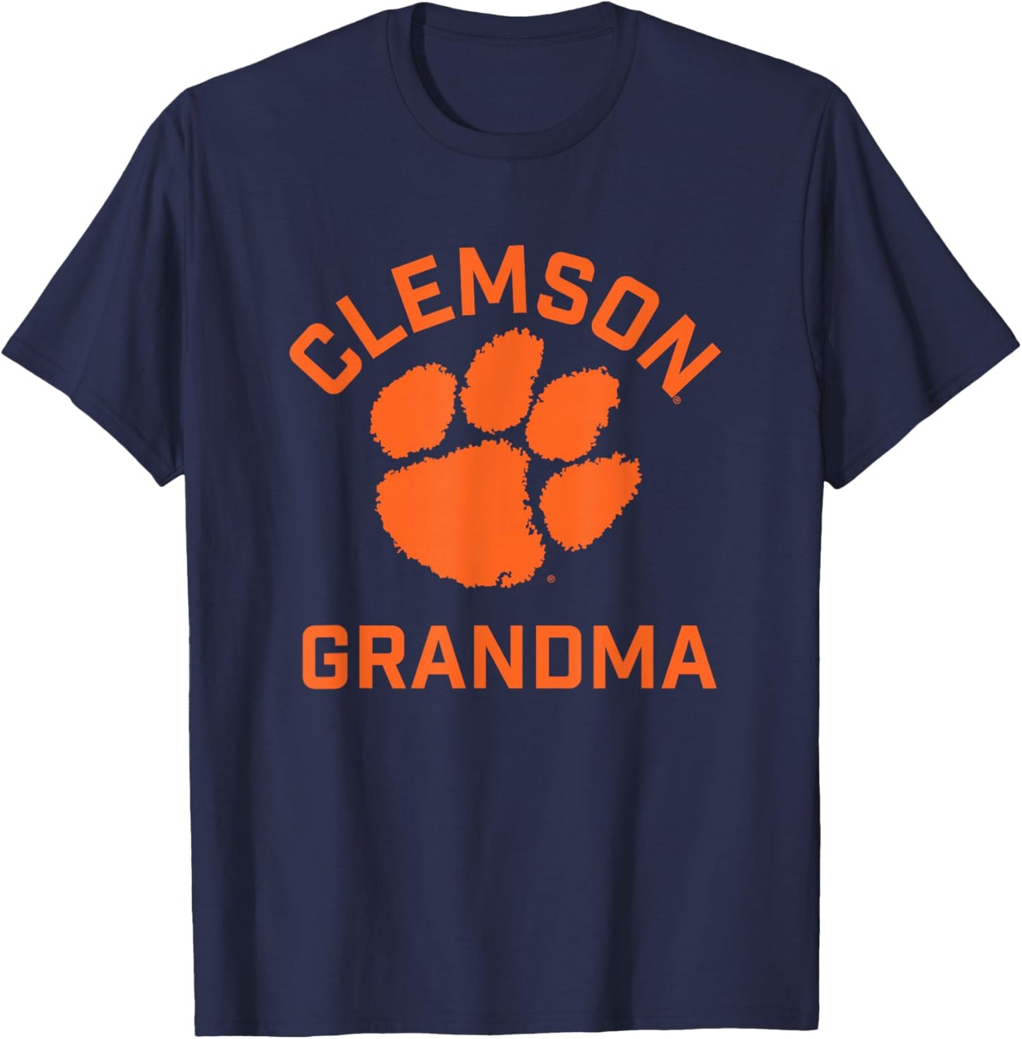 Campus Lab Clemson Tigers Arched Grandma - Purple, X-Small, , Short Sleeve, Modern, Letter Print, College, All Seasons, Sports, Casual, Clemson University Students, Alumni, Fans, Adults T-Shirt - T-Shirt | Navy