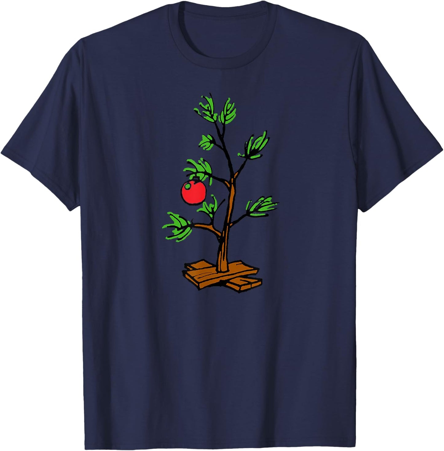 Peanuts Charlie Brown Holiday Tree Short Sleeve T-Shirt - T-Shirt | Navy