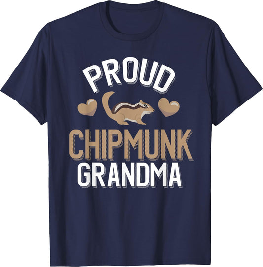 Proud Chipmunk Grandma - Cute Chipmunk Grandma T-Shirt - T-Shirt | Navy