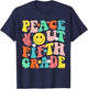 Peace Out Fifth Grade Groovy 5th Grade Last day of school T-Shirt - T-Shirt | Navy