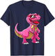 Dinosaur T Rex Breast Cancer Awareness Pink Ribbon Boys T-Shirt - T-Shirt | Navy