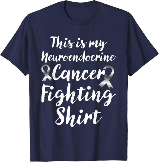 Neuroendocrine Cancer Awareness Zebra Ribbon This Is My Canc T-Shirt - T-Shirt | Navy