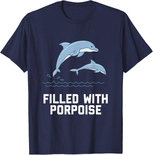Porpoise Pun Ocean Animal Humour Dolphin Funny Porpoise T-Shirt - T-Shirt | Navy