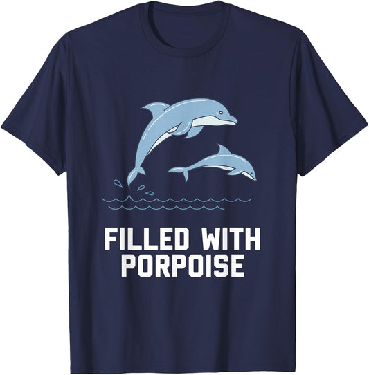 Porpoise Pun Ocean Animal Humour Dolphin Funny Porpoise T-Shirt - T-Shirt | Navy
