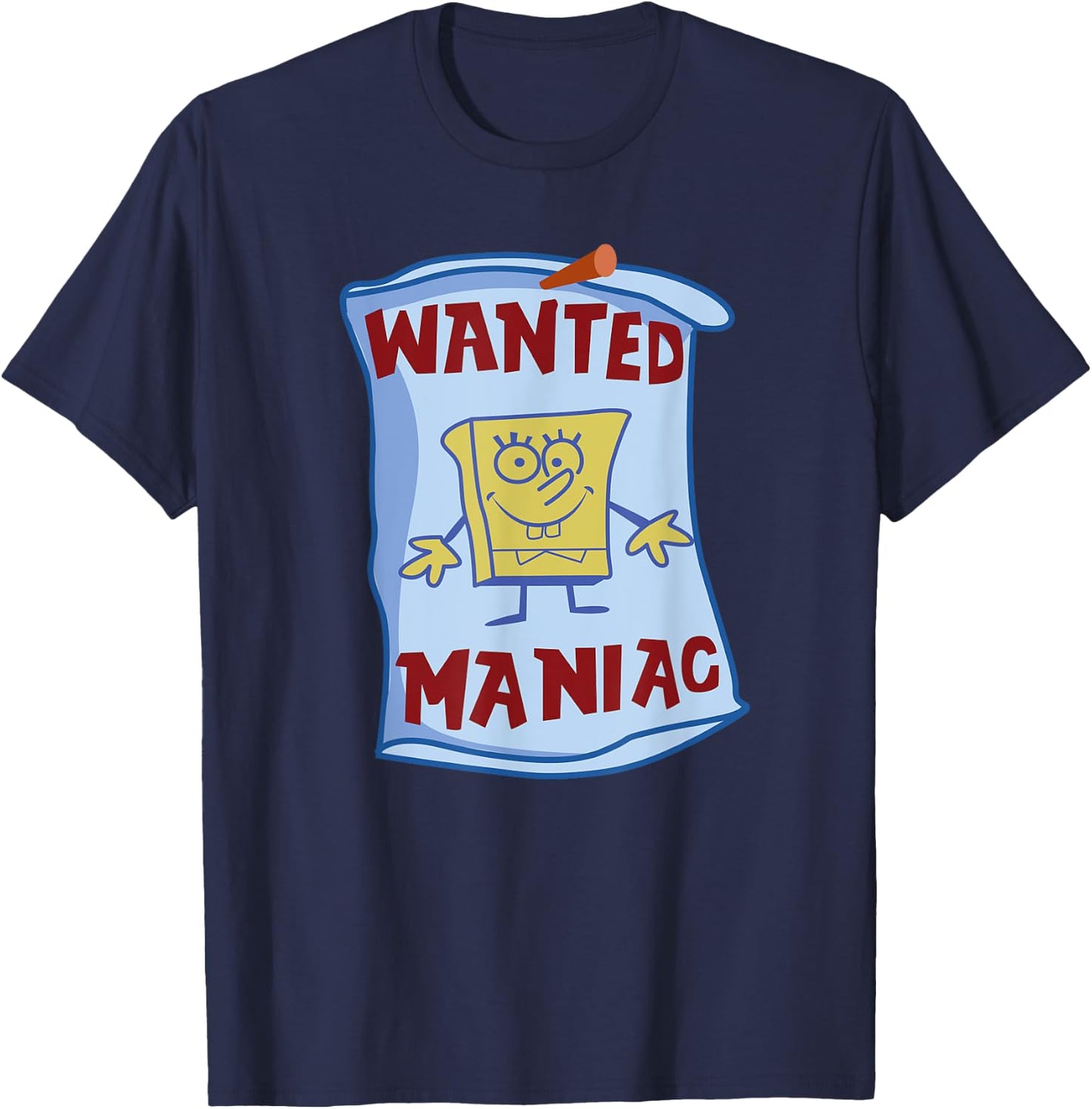 Mademark x SpongeBob SquarePants - SpongeBob SquarePants - Wanted: Maniac T-Shirt - T-Shirt | Navy