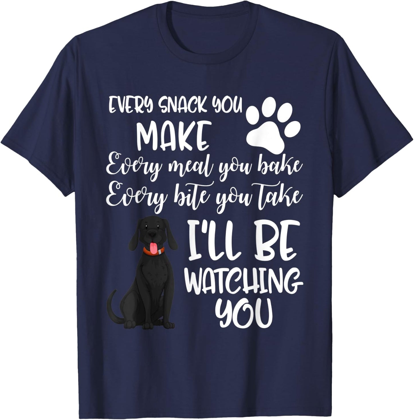 Dog Groomer Every Snack Meal Bake Labrador Black Lab Pet Mom Men Women Kids T-Shirt - T-Shirt | Navy