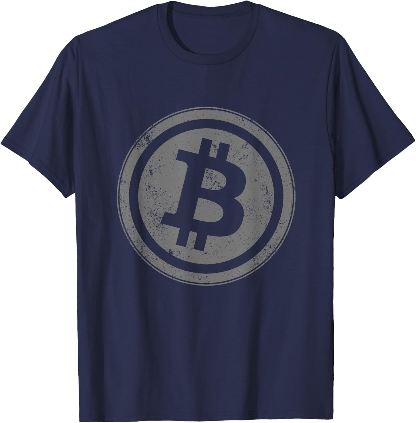 Vintage Bitcoin BTC Logo Crypto Currency Traders Bitcoin T-Shirt - T-Shirt | Navy