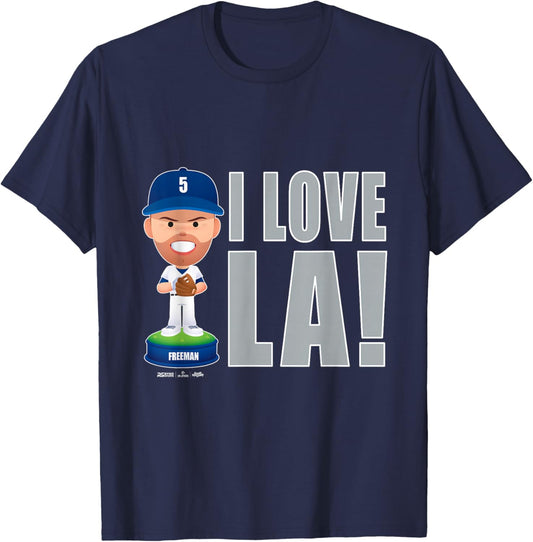 Freddie Freeman Los Angeles Baseball I Love LA MLBPA T-Shirt - T-Shirt | Navy