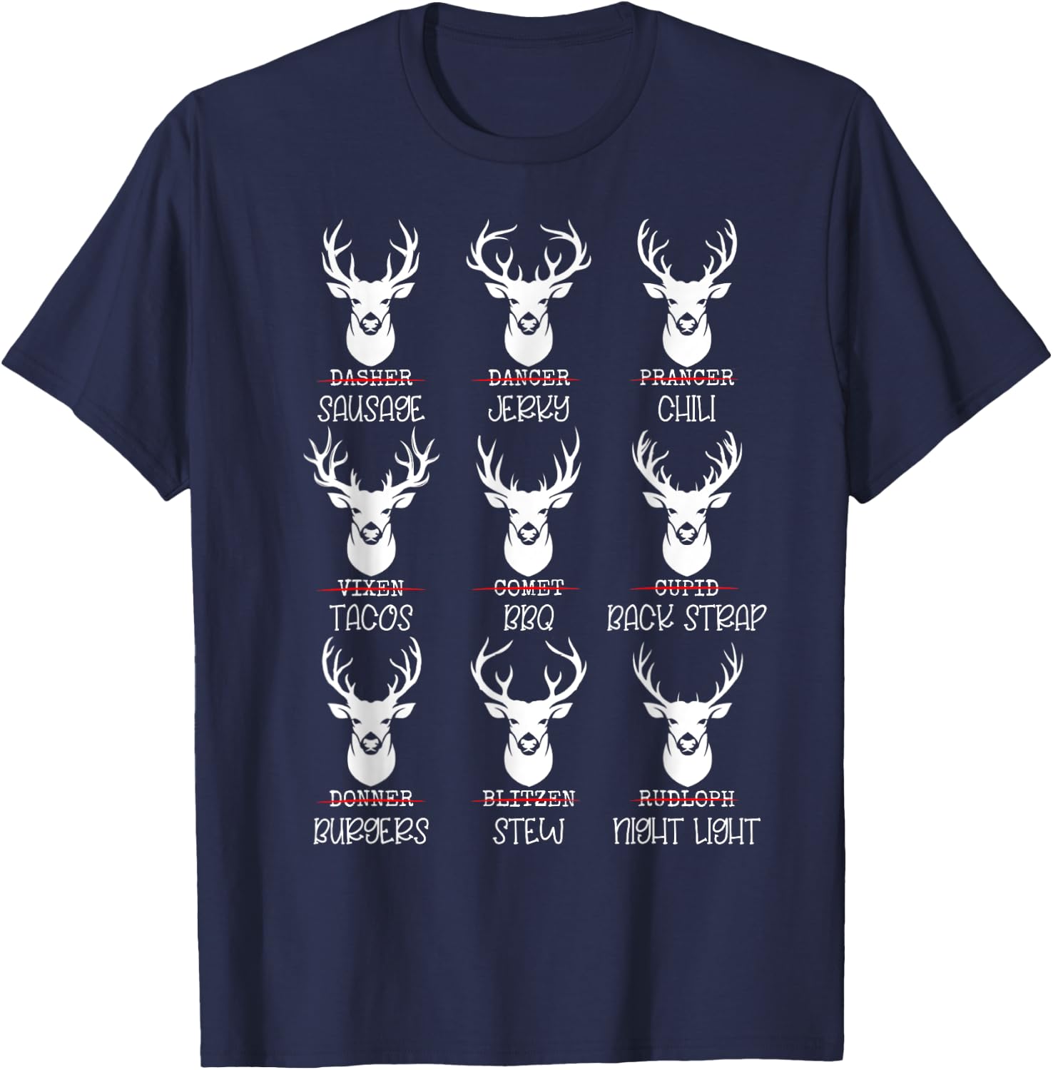Deer Hunter Buck Lovers All Shanta's Reindeer Funny Deer Pun T-Shirt - T-Shirt | Navy