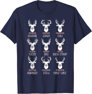 Deer Hunter Buck Lovers All Shanta's Reindeer Funny Deer Pun T-Shirt - T-Shirt | Navy