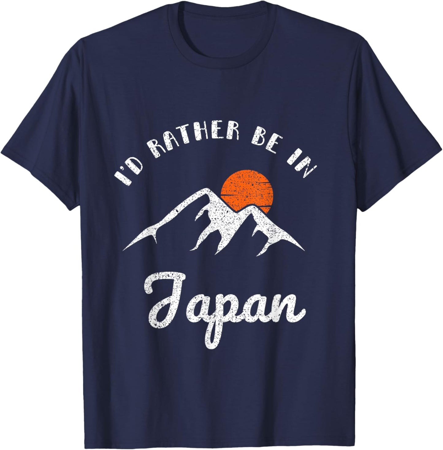 I'd Rather Be In Japan Vintage Retro Japan T-Shirt - T-Shirt | Navy
