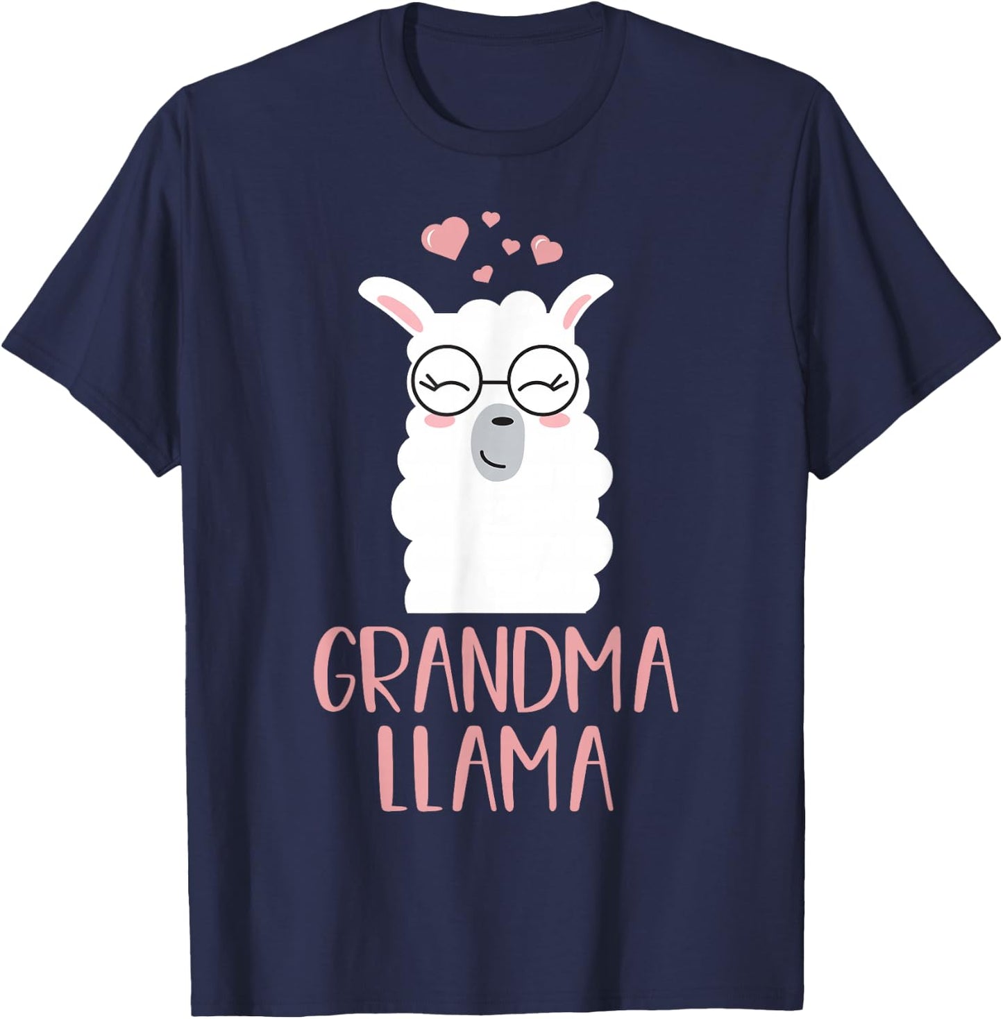 Grandma Llama Cute Grandmother Gift T-Shirt - T-Shirt | Navy