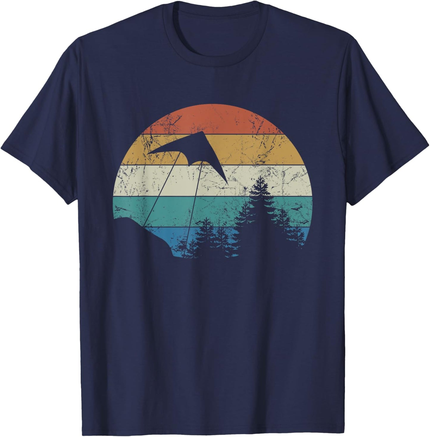Stunt Kite Flying Retro Flying A Kite Love Stunt Kites T-Shirt - T-Shirt | Navy