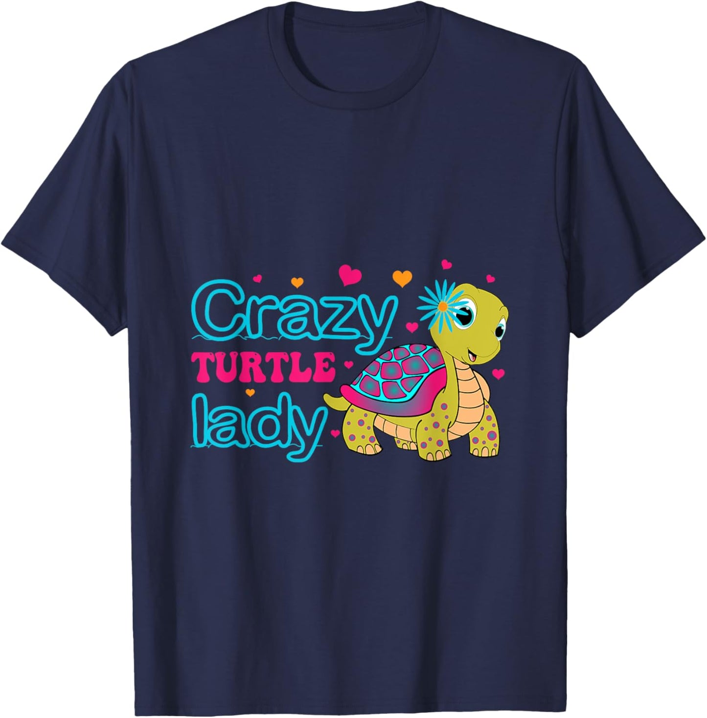 Crazy Turtle Lady Tortoise Funny Women Turtles T-Shirt - T-Shirt | Navy