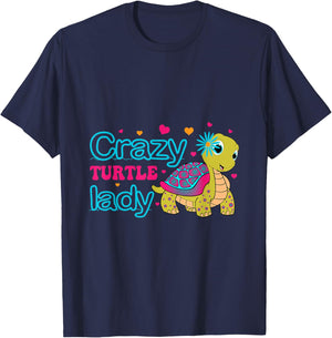 Crazy Turtle Lady Tortoise Funny Women Turtles T-Shirt - T-Shirt | Navy