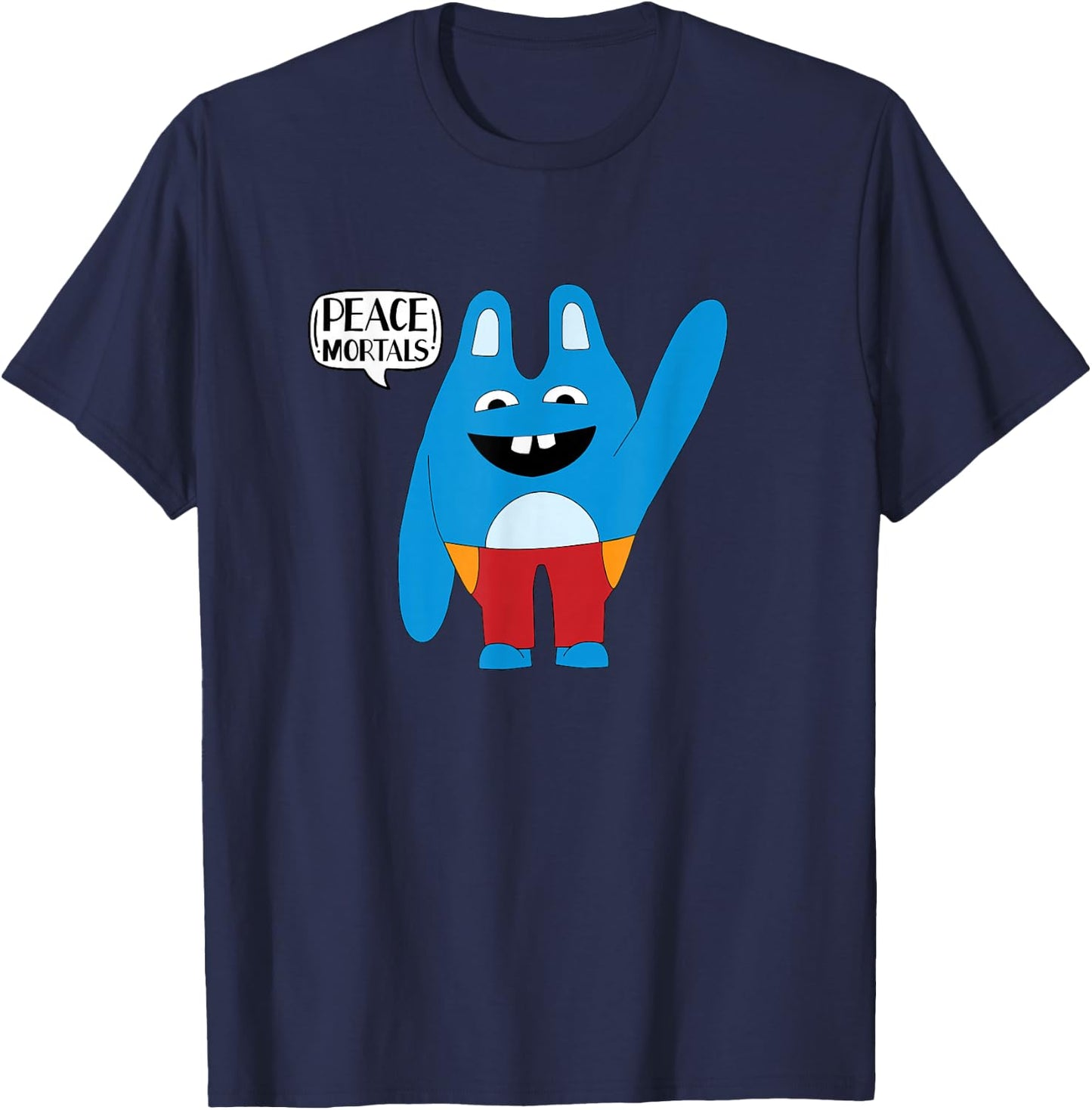 Bingo Bronson Peace Mortals Funny Blue Mascot Animal T-Shirt - T-Shirt | Navy