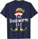 Bookworm Elf Group Christmas Funny Pajama Party T-Shirt - T-Shirt | Navy