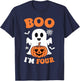 Ghost Boo I'm Four Year 4th Birthday Boys Halloween Groovy T-Shirt - T-Shirt | Navy