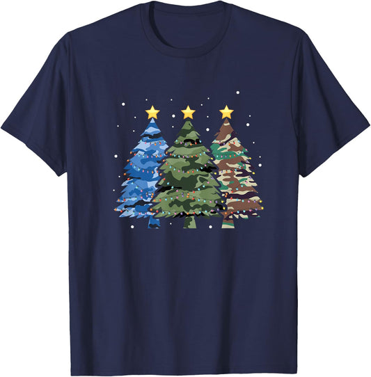 Christmas Tree Camo Camouflage T-Shirt - T-Shirt | Navy