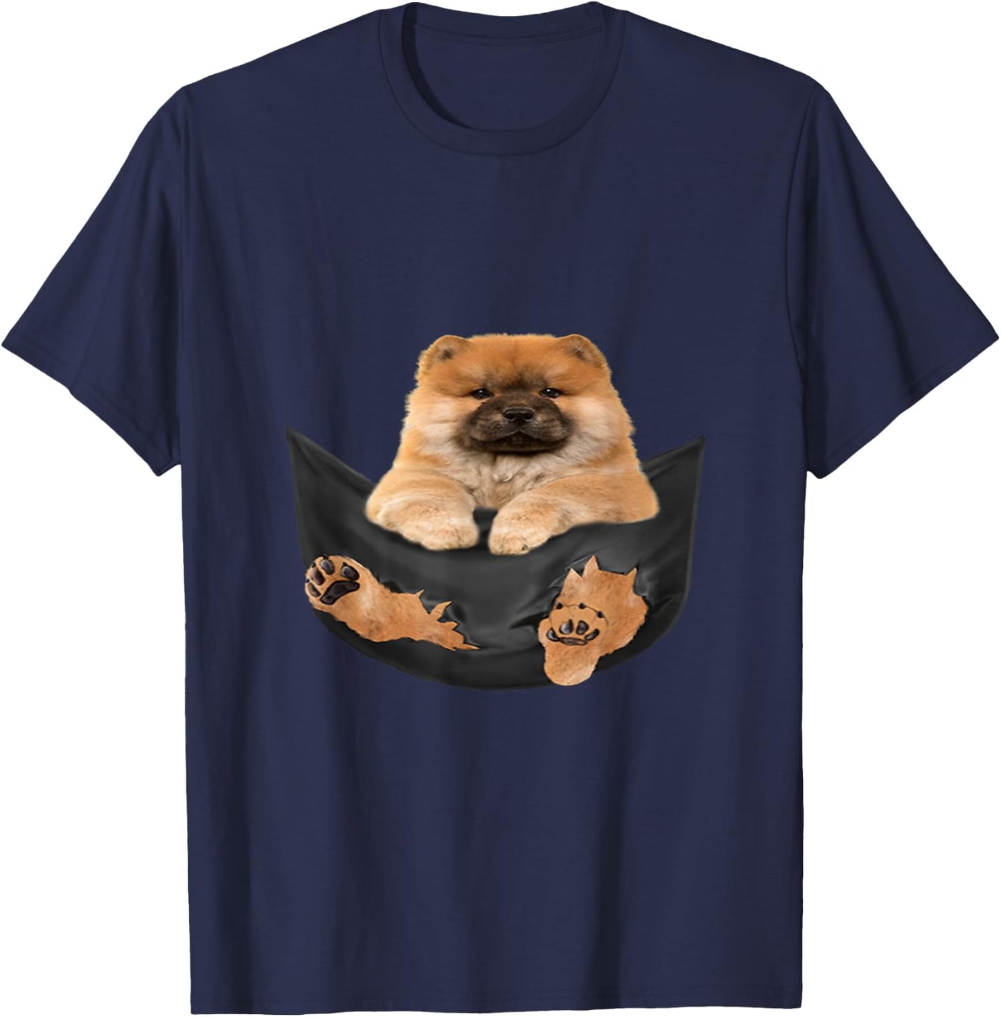 Dog Lover Gifts Chow Chow in Bag Men Women Girls Kids T-Shirt - T-Shirt | Navy