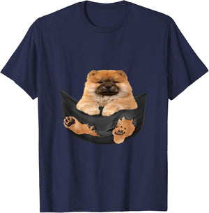 Dog Lover Gifts Chow Chow in Bag Men Women Girls Kids T-Shirt - T-Shirt | Navy
